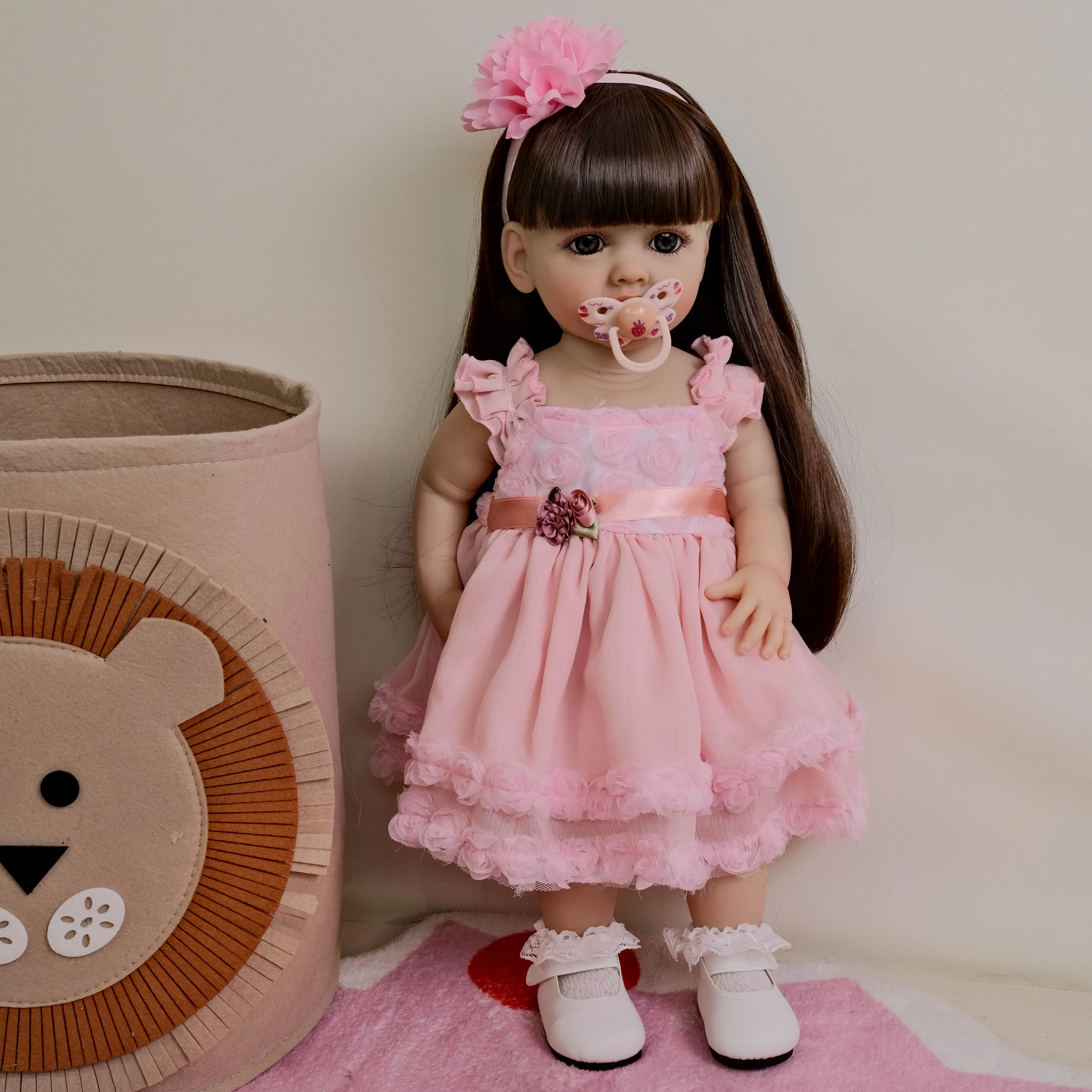 55CM Betty Full Body Silicone Waterproof Toddler Lifelike Soft Touch Newborn Girl Princess Reborn Baby Doll Gifts for Children