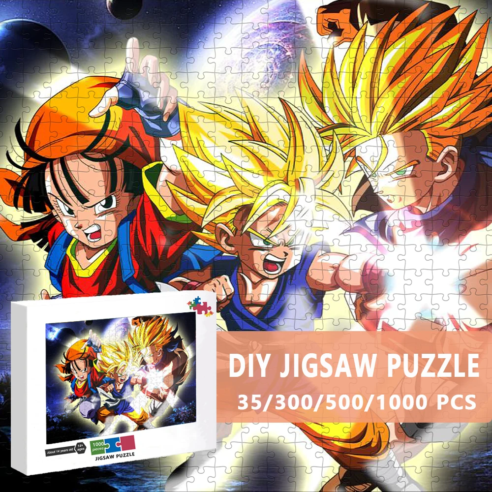 

Dragon Ball Jigsaw Puzzle 300/500/1000 Pcs Puzzles Son Goku Anime Picture Adult Decompression Children's Educational Toys