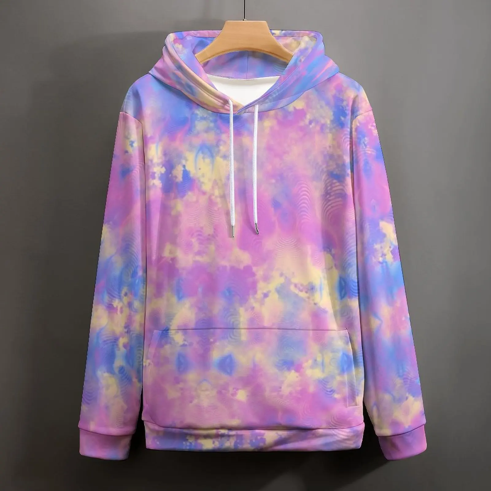 Felpe con cappuccio Tie Dye Texture manica lunga rosa blu giallo elegante pullover casual felpa con cappuccio invernale felpe larghe oversize Hip Hop