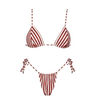 Striped 3Pcs Bikinis Sexy Women Swimsuits Female Push Up Swimwear Micro Bikini Set Bathingsuit Swim Suit Beachwear Print Biquini 4
