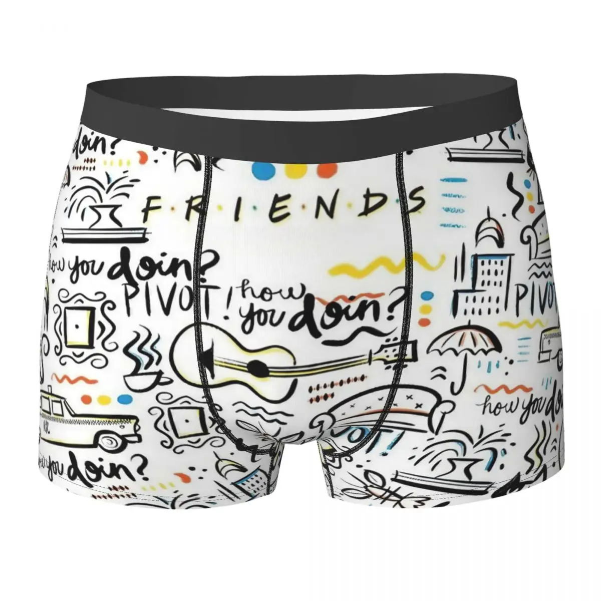 

Friends TV Show Underwear Cartoon Graffiti Men's Panties Printing Comfortable Boxershorts High Quality Boxer Brief Plus Size
