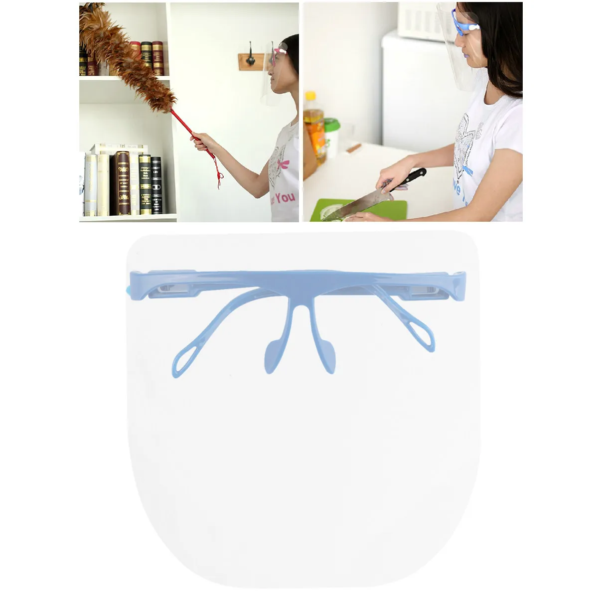 Kitchen Cooking Face Mask Protector Rosy Half-Frame Double-Sided Anti- Pc Anti-Oil Splash Face Shield for Men