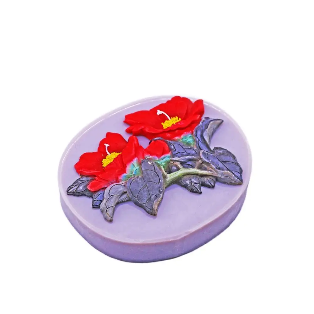 3D Hibiscus Flower Silicone Mold for Fondant Plant Flower Leaf Chocolate Cake Toppers Candy Baking Mould Kitchen Accessory