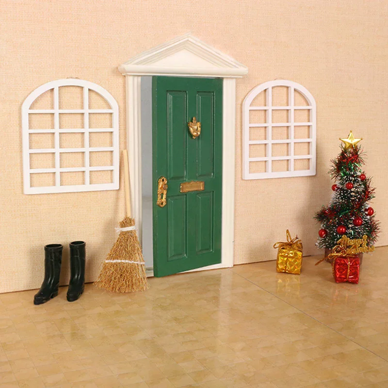 1/12 Dollhouse Mini Wooden Window Frame Model Dollhouse Furniture Decoration Dolls House Micro Scene Construction Props