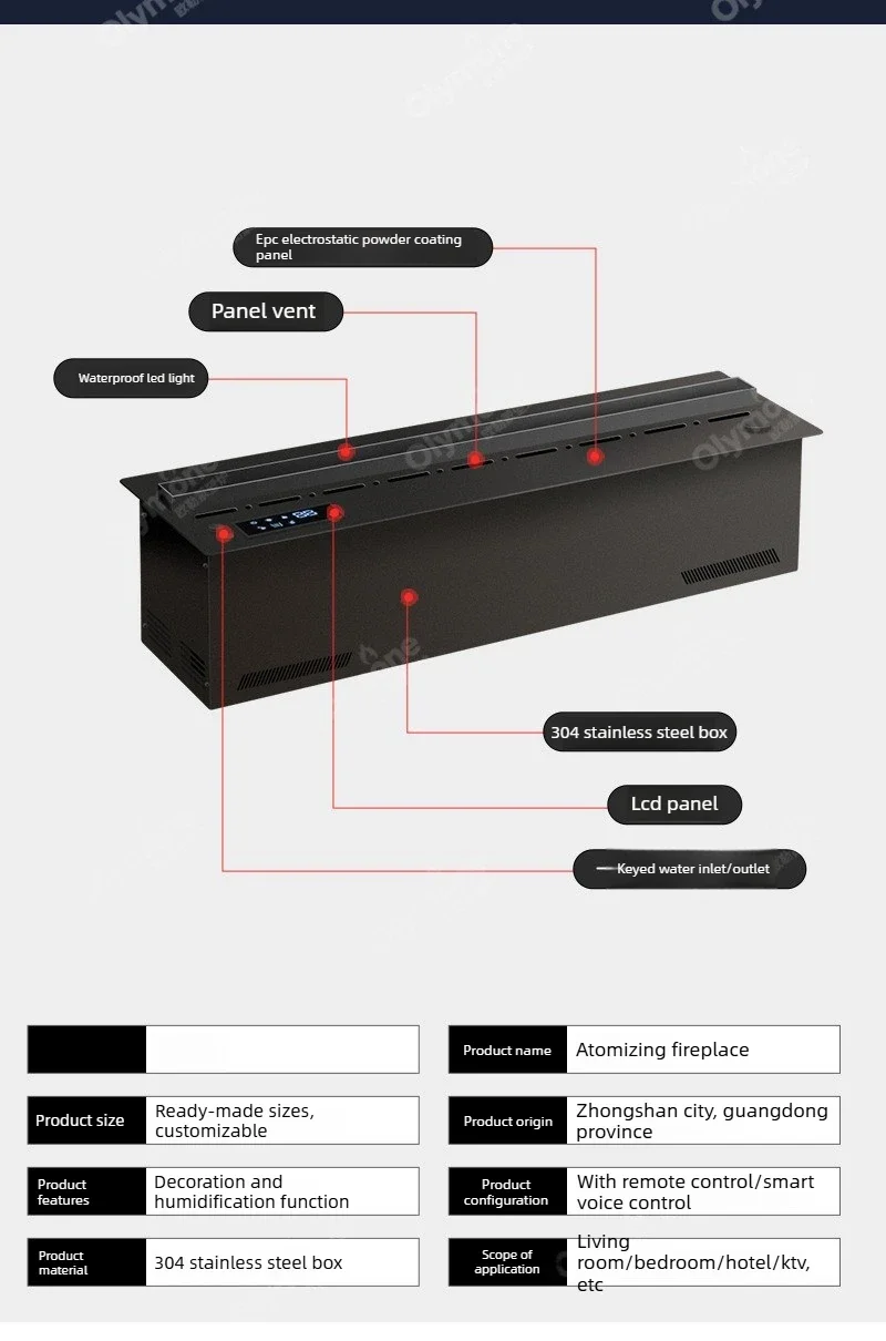 

2026European Simulation Flame Humidification Electric Fireplace Living Room TV Cabinet Decoration Atomization Fireplace Intellig