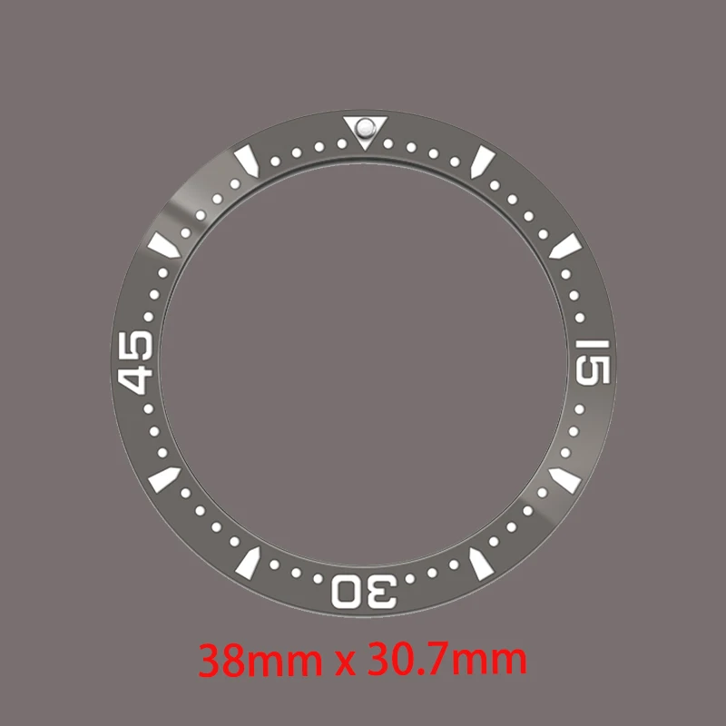 38mm×30.7mm beveled Ceramic Bezel Insert Ring Fits SUB GMT SKX007 SKX009 SRPD Watch Case NH35 NH36 Movement Men's Watch Parts