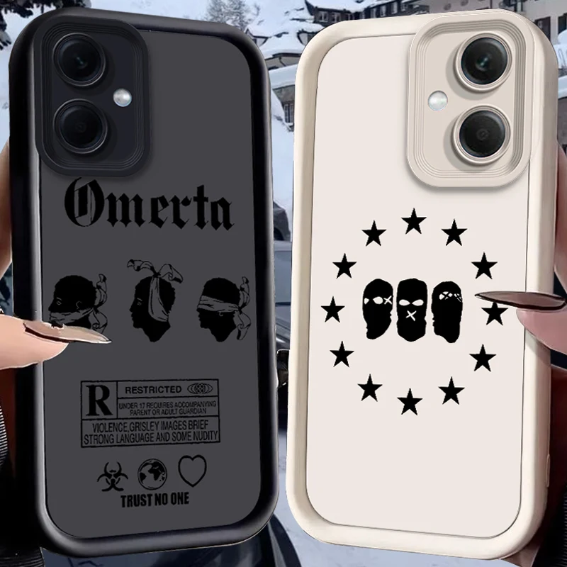 Omerta Black Phone Case for Xiaomi Redmi Note 13 Pro 5G 12 Pro Plus 5G 11 11S 10 9 12S 4G 13C 12C 10C 9C A2 A1 Plus Soft Covers