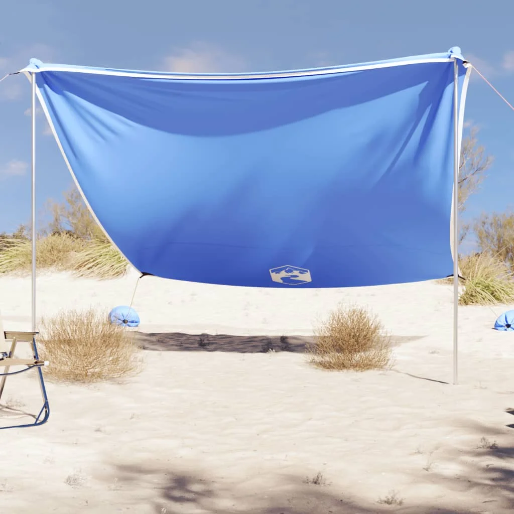 Auvent de plage avec ancres bleues pour le sable 304x300 cm, tente de camping occultante, imperméable et coupe-vent pour festivals, randonnée, camping, pêche