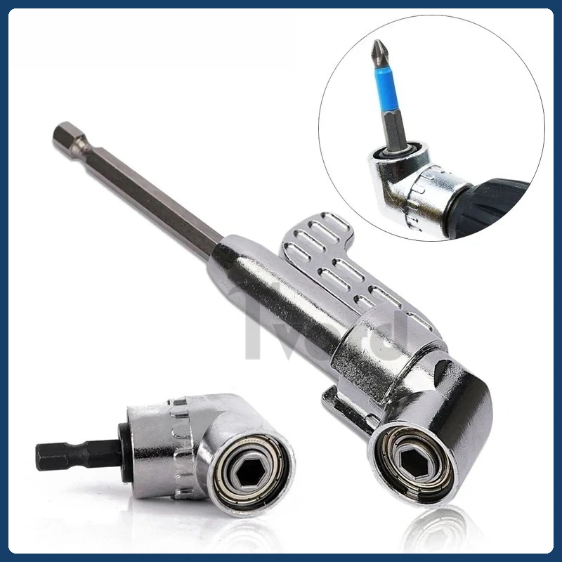 

105° Right Angle Drill Adapter CrV Steel Magnetic Bit Holder for Tight Spaces 1/4" Impact Cordless Driver Accessories
