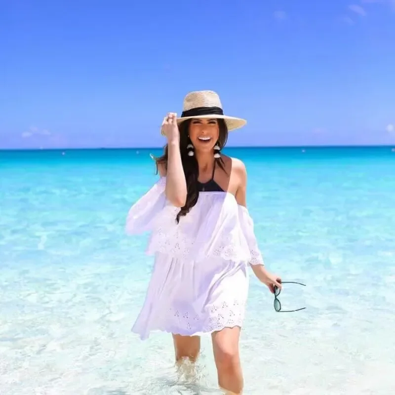 

Men & Women Summer Hat Wide Brim Straw Panama Hat Beach shield Travel Boater Cap for Outdoor Vacation