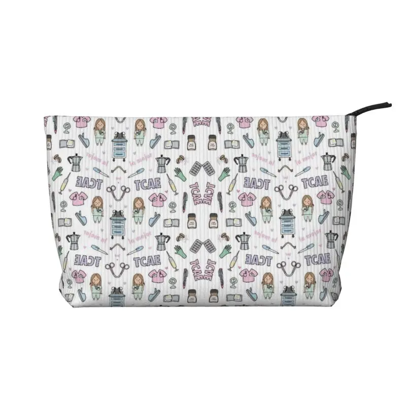 Enfermera En Apuros Doctor Nurse Medical Toiletry Bag Women Makeup Bag Cosmetic Organizer Ladies Beauty Storage Dopp Kit Case