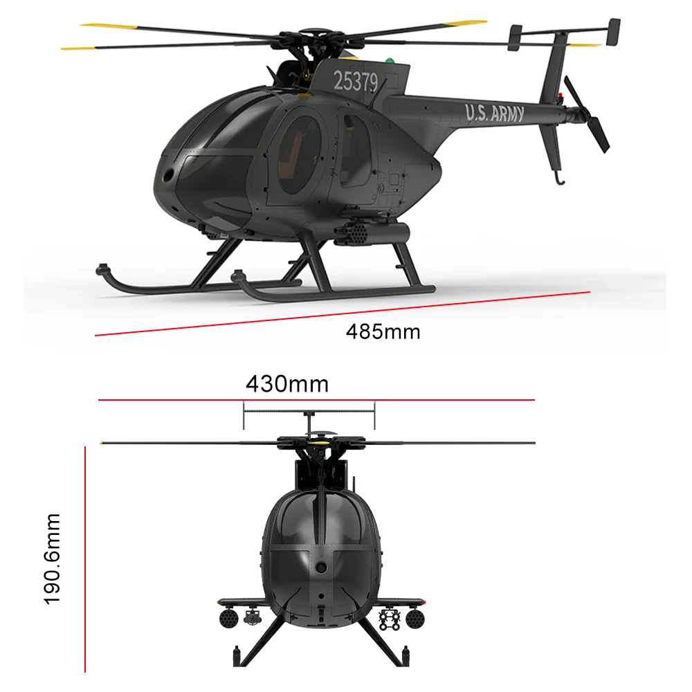 Yuxiang f119s (md500) helicóptero 9ch gps 1/16 fluxo óptico + lifar tof/altitude hold duplo sem escova 350m 18min luta avião rc