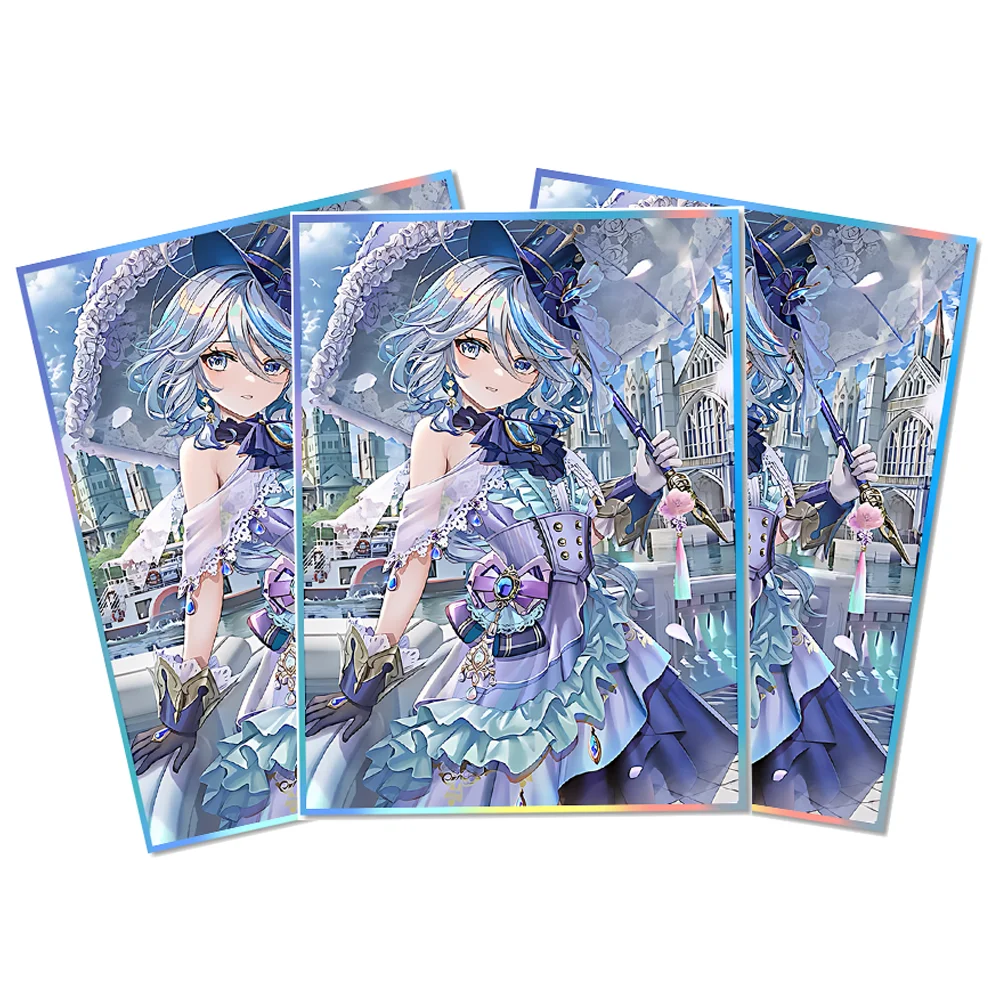 60 SZTUK Holograficznych Ochraniaczy na Karty z Motywem Kreskówkowym 67x92mm, Pasujących do Kart o Standardowym Rozmiarze MGT/PKM, Świąteczne/Halloweenowe