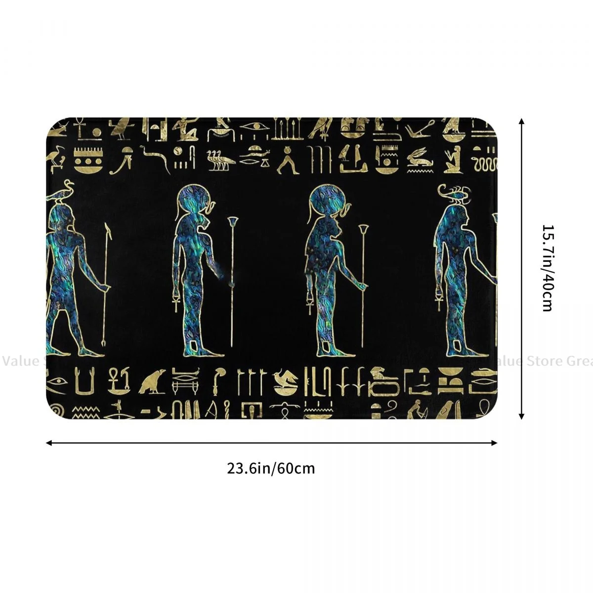 Egyptian Mythology Ancient Egypt Non-slip Doormat Ornament Gold And Abalone Living Room Bedroom Mat Outdoor Carpet Home Decor