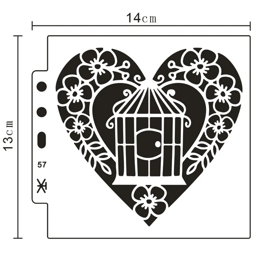 

13 см сердца Сделай Сам слойные трафареты для скрапбукинга/фотоальбома живопись искусственная кожа декоративный шаблон