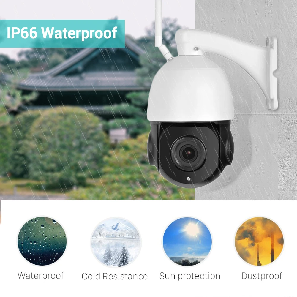 HAMROL Outdoor IP WIFI Camera 5MP 30X Zoom Wireless PTZ Camera AI Human Detection Two Way Audio IR 100m Nigtvision ICSEE H.265X