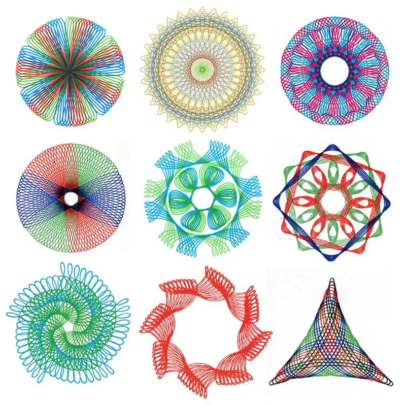 Spirograph Desenho Brinquedos para Crianças, Engrenagens Interligadas, Rodas, Régua Geométrica, Acessórios Educativos Criativos, 27PCs por conjunto