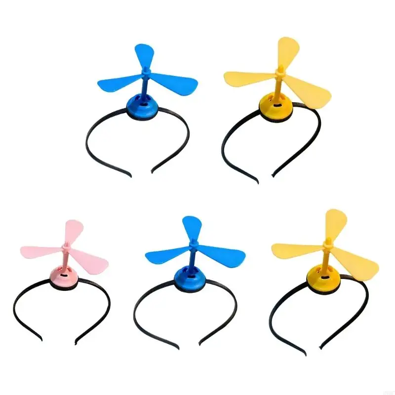 

39BC Creative Funny Windmill Hairband With Elastic Band Comfortable For Long Wear At Parties Safe Bamboo-copter Hairband