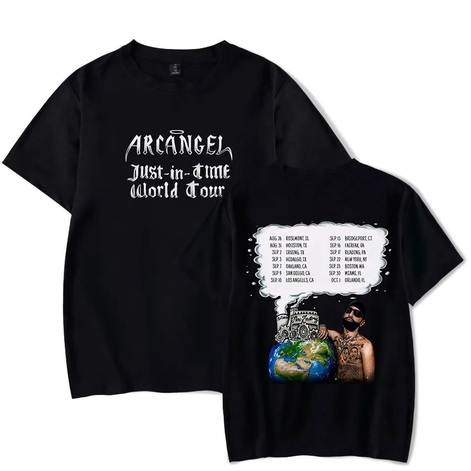 Arcangel Just In Time World Tour Merch T-shirt Print Summer Men/Women Streetwear Tshirt Shirt Short Sleeve New Logo Austin A Tee