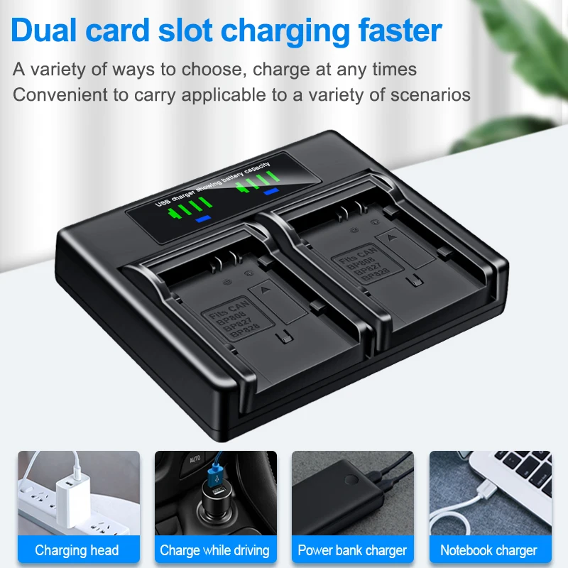 HQIX for Canon LEGRIA HF HG20 S20 HG21 S100 S200 XA10 FS406 FS10 M31 S30 S21 M300 M40 Camera BP-808 809 Dual Charger Battery