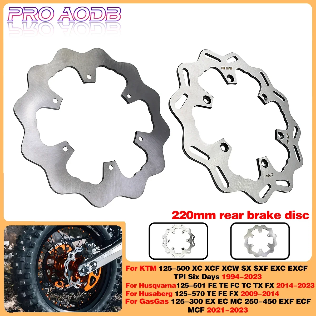 

Motocross Rear Brake Disc Rotor Set For KTM 125 150 200 250 300 350 400 450 500 XC XCF XCW SX SXF EXC EXCF TPI 6 Days 1994-2023