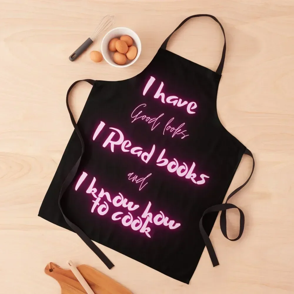 She reads books Apron Chef jacket men Children'S For Cosmetologist Kitchen Man Apron