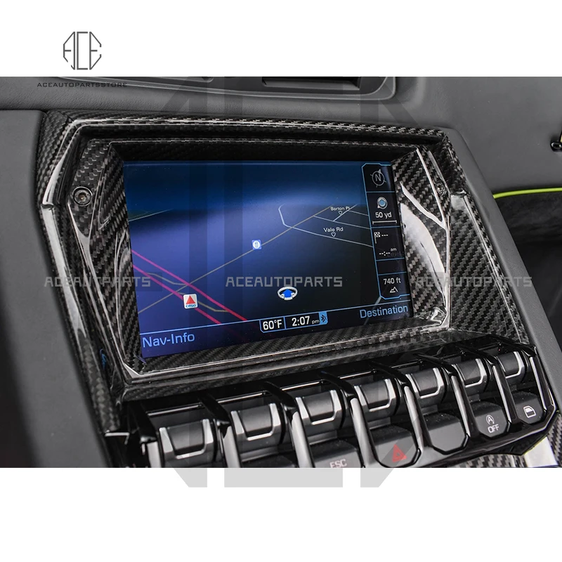 

Настоящее углеродное волокно, центральное управление автомобиля, большая рамка экрана, внутренняя рамка для Lamborghini LP700 LP720 LP750, внешняя рамка, интерьер