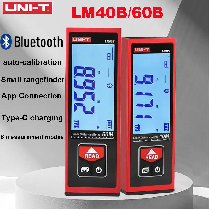 UNI-T Laser Rangefinder LM40B LM60B LM40e+ LM60e+ Mini Bluetooth Distance Measuring Instrument Ranging Electronic Ruler