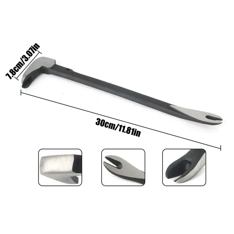 Cats Paw Nail Puller Carbon Steel Cats Paw Pry Bar Hammer Design Crowbar Tool Flat Pry Bar Nail Extractor Tool for Professional