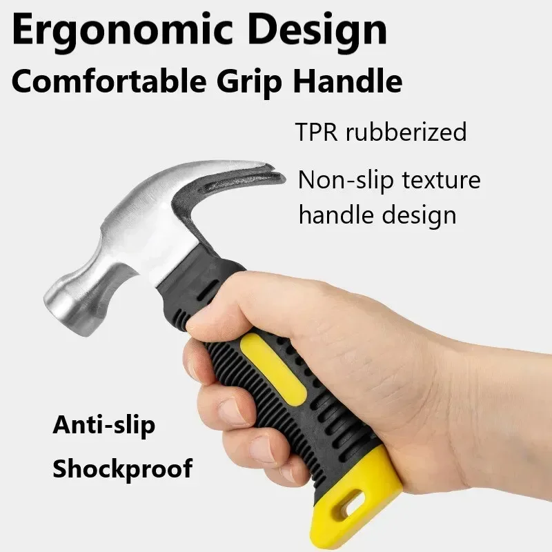 Mini Nail Hammer 160 mm Engineering Handle Lightweight Portable Tool Steel Woodworking Multi- Hand Handle Nails Tool