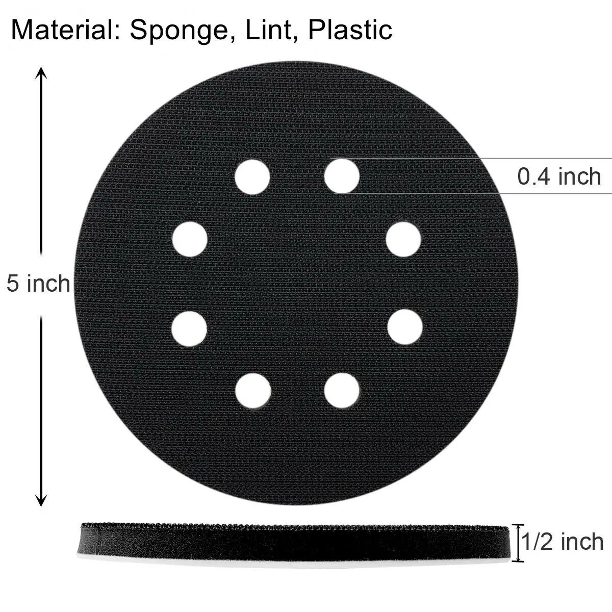 2pcs Interface Pad 5 Inch 8 Holes Hook and Loop Soft Sponge Cushion Buffer Pads for Sanding Disc Polish 125mm Sander Pads