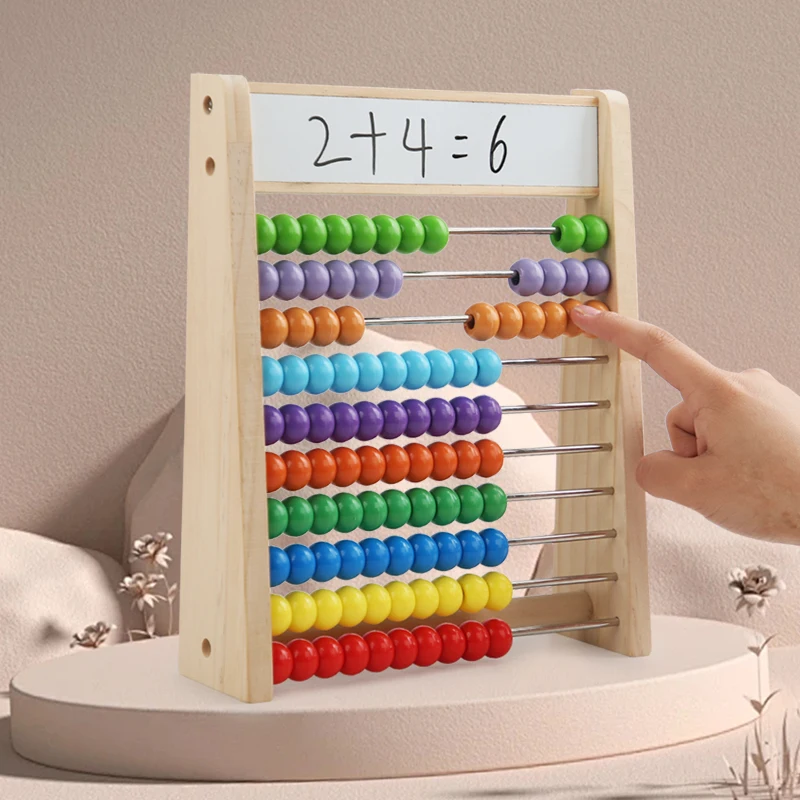 Wooden Abacus Educational Math Toy Children Rainbow Counting Beads Numbers Arithmetic Calculation Puzzle Montessori Learning Toy