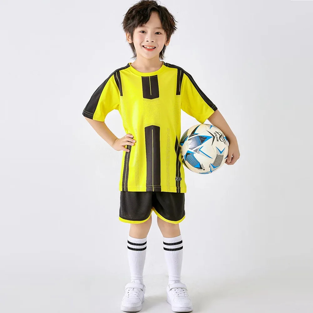 DIY Custom Men Kids Football Jersey Suit Quick Dry Breathable Club School Soccer Team Training Uniforms 2 Piece Sportswear 2023