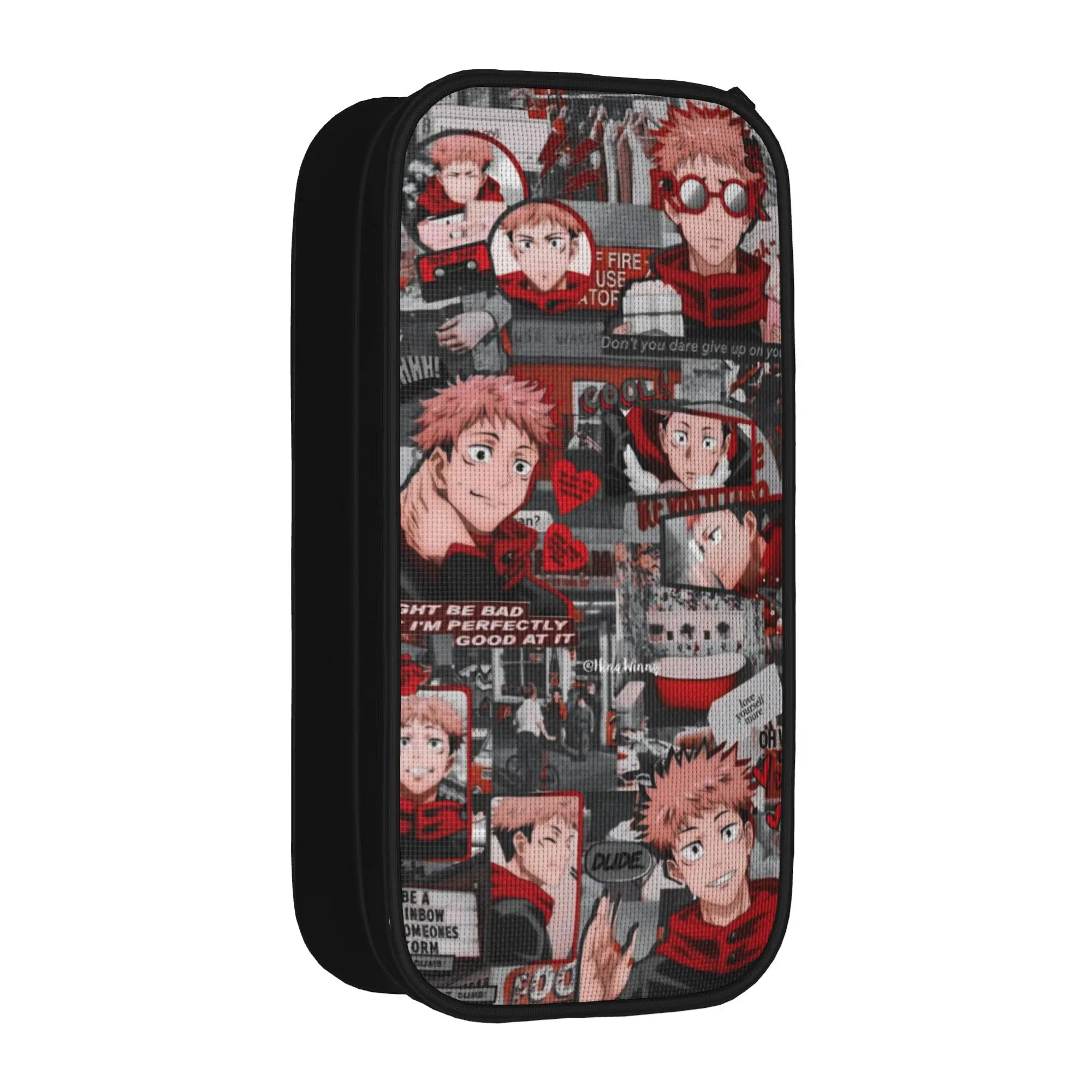 Large Capacity Pencil Pouch Itadori Yuji  School Supplies  JJK Anime  Double Layer Pencilcase Women Makeup Bag Perfect Gifts