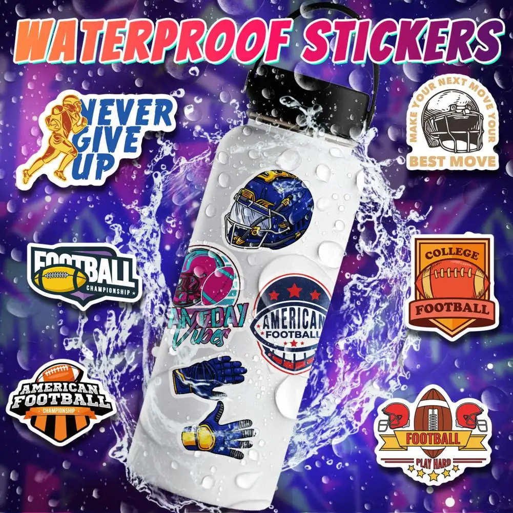 Durable Rugby Stickers Football Stickers for Fans Clear Printing Rugby Stickers for Skateboards Laptops Water Bottles