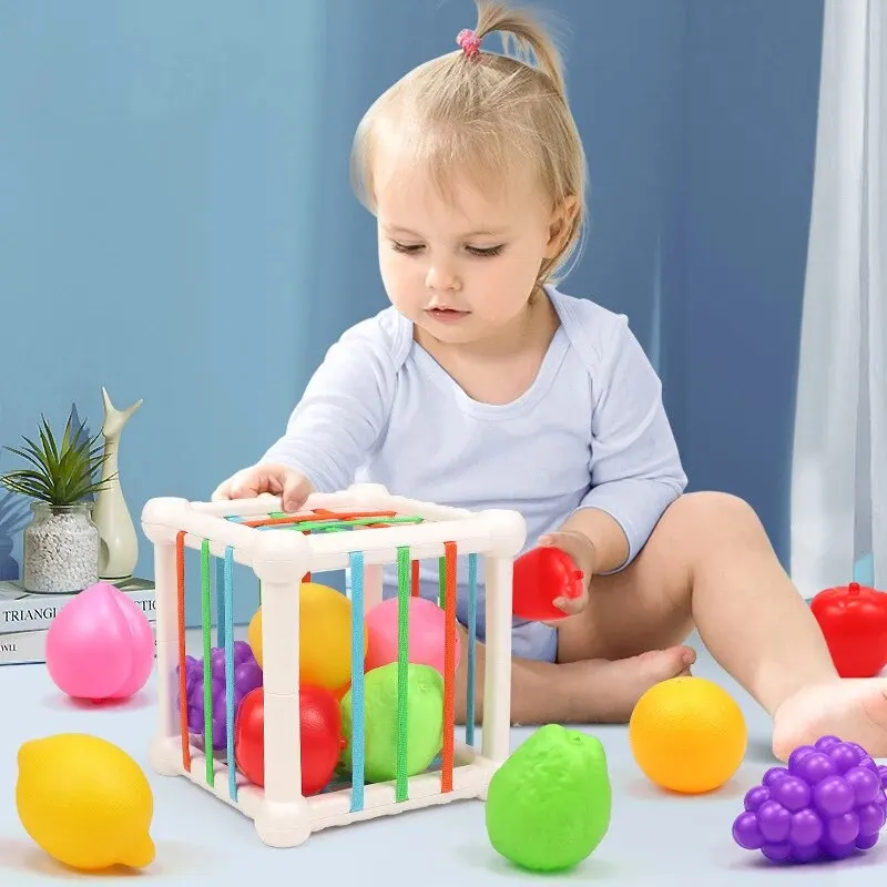 ของเล่นเด็ก7ชิ้นรูปทรงลูกบาศก์เพื่อการศึกษาจับคู่ของเล่นการเรียนรู้ซ้อนเกมการศึกษา