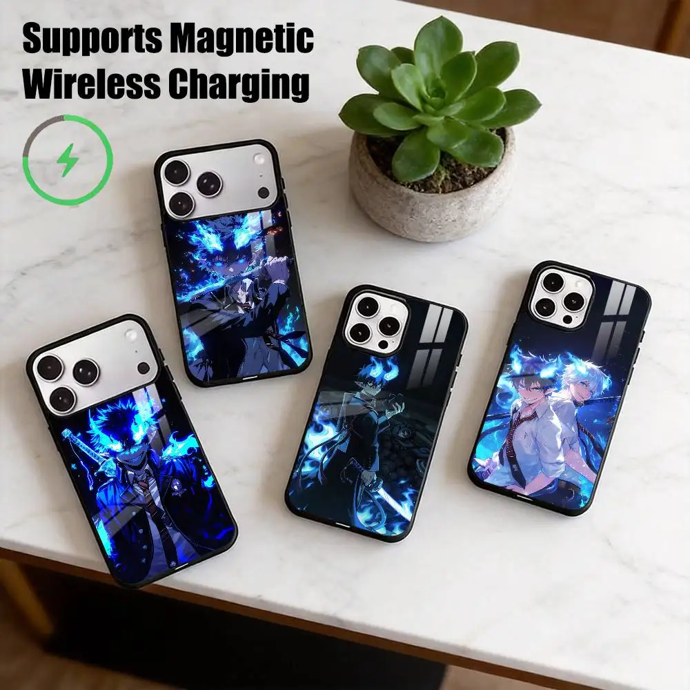B-Blue Exorcist Rin Okumura  Phone Case For iPhone17,16,15,14,13,12,11 Plus,Pro Compatible with magnetic wireless charging Gift