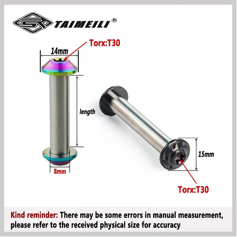 TAIMEILI Titanium Alloy Riding Bike Rear Gallbladder Turning Point/Suspension Screw 18mm-85mm Repair and Modification 1pcs