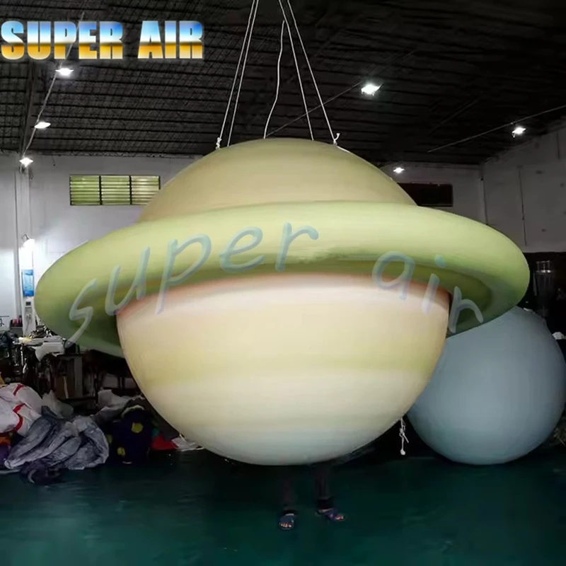 Modèle d'astronomie de 1.5m, personnalisation en usine, énorme jupiter gonflable avec accessoires