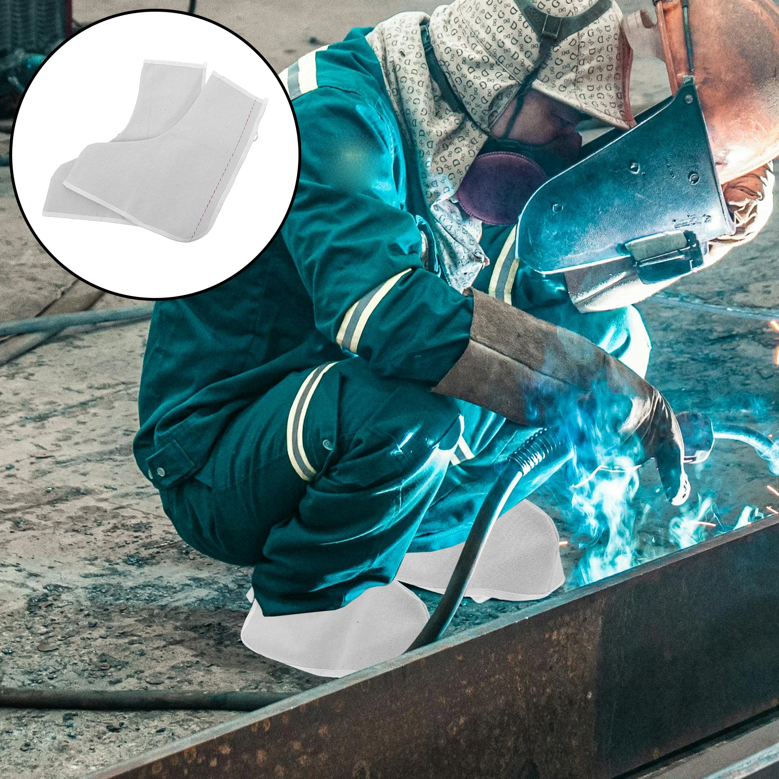 2 Stuks Lassen Overschoenen Zware Canvas Boot Protector Vlambestendig Volledige Voet Cover Herbruikbare Lassen Boot Covers voor Mannen