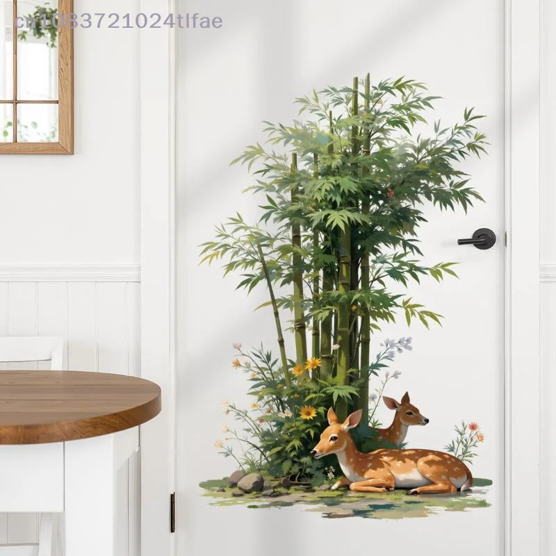 {YY30} Tropische Pflanzen-Blumen-Baum-Wandaufkleber Selbstklebende Frische Einfache Hintergrunddekorationen für Haus und Garten