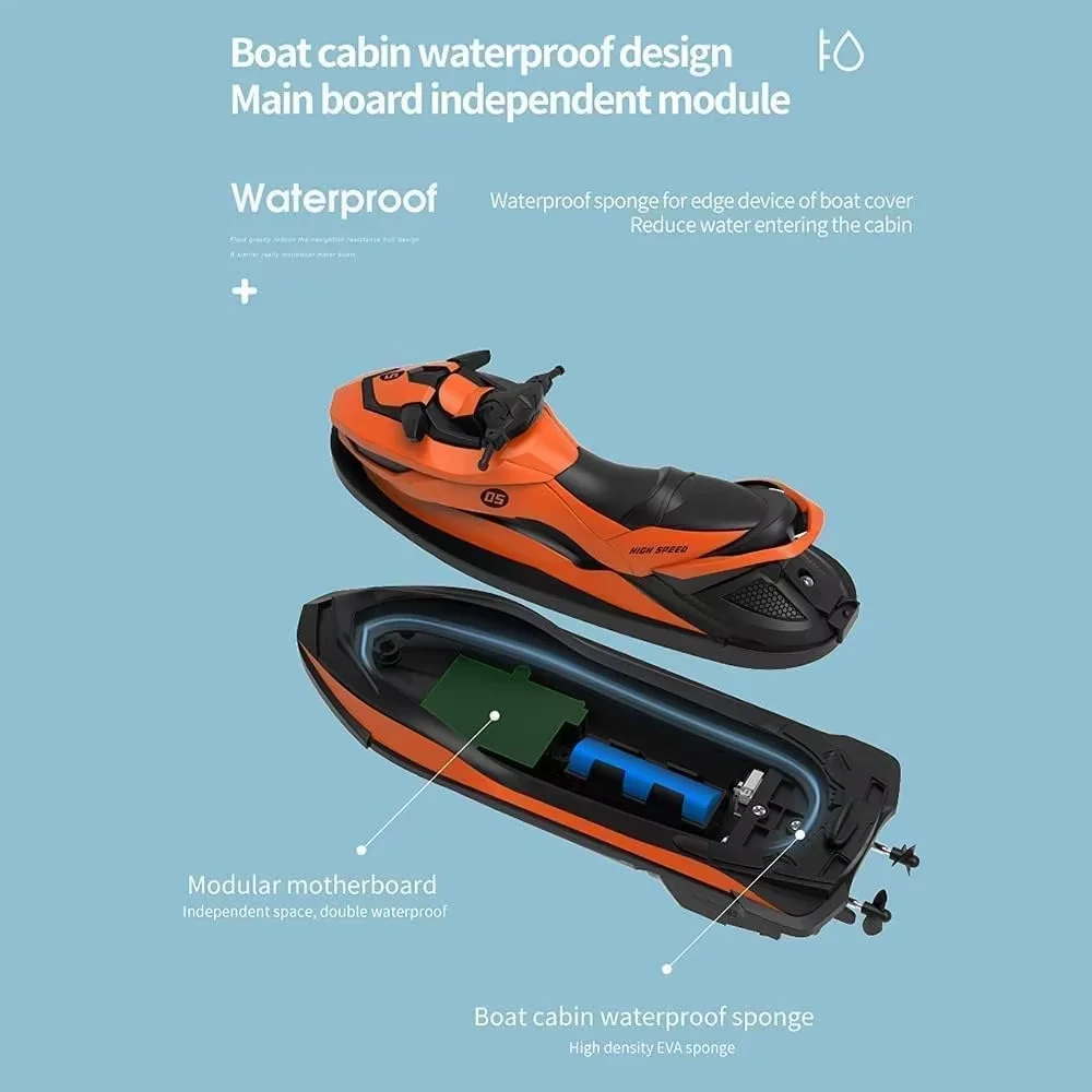 ความเร็วสูง 2.4 กิกะเฮิร์ตซ์ ​ ​ เรือเจ็ทสกีของเล่นบังคับวิทยุ ขนาด 1:14 - เรือบังคับวิทยุ ของเล่นน้ำ ของขวัญ