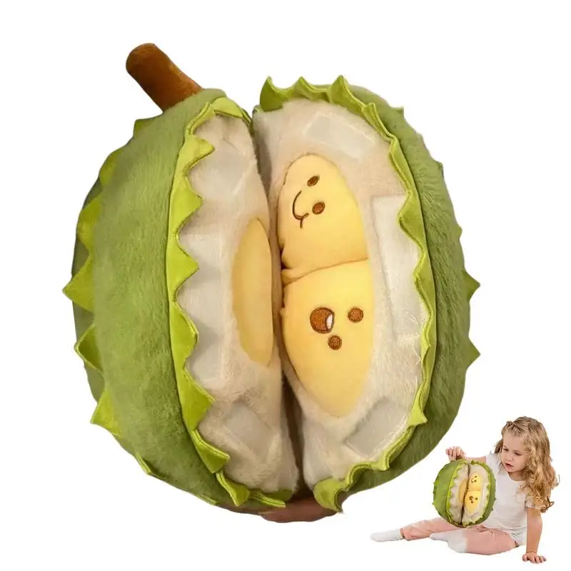 Durian Toy Detachable Soft Toy Relaxation Toy Cute Peeling Durian Plush Doll For Bed Sofa Living Room Bedroom