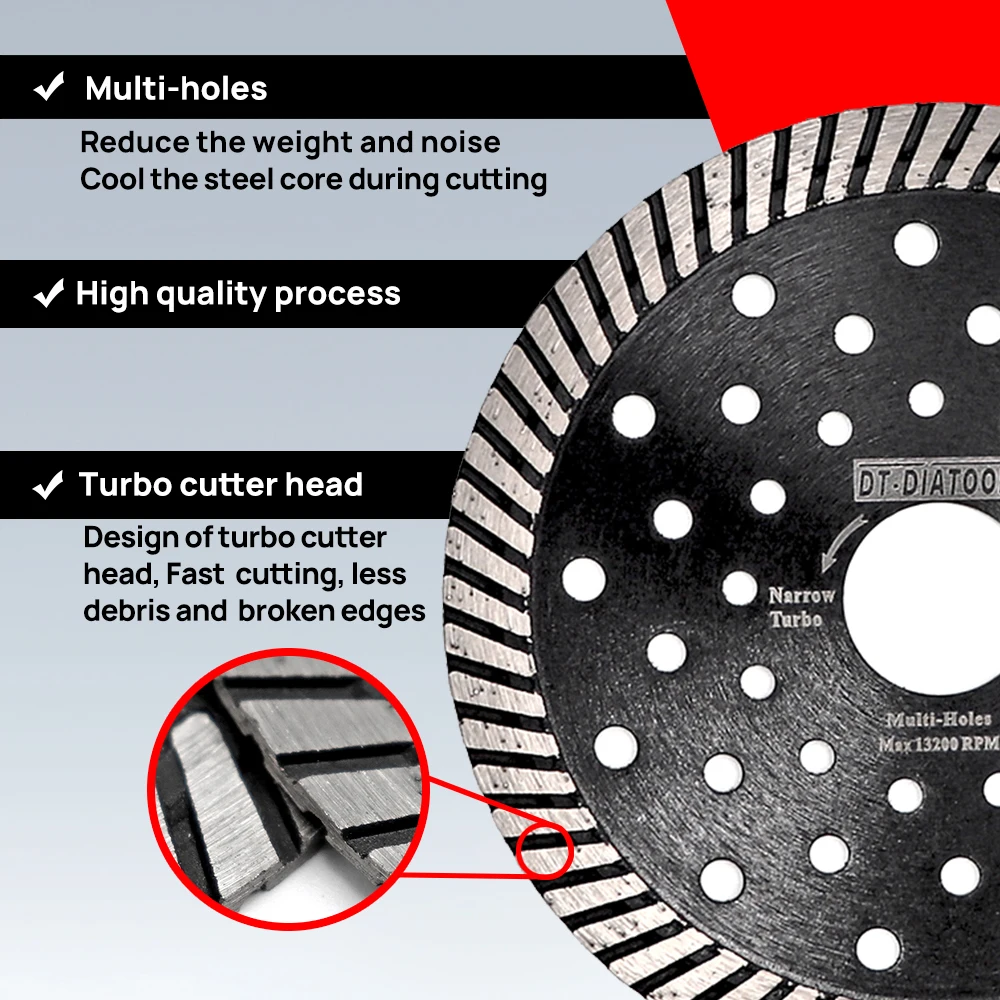 Dt-diatool 1 buah Dia cakram pemotong berlian 150/180mm untuk memotong marmer granit Beton batu berlian gergaji pisau Berlian