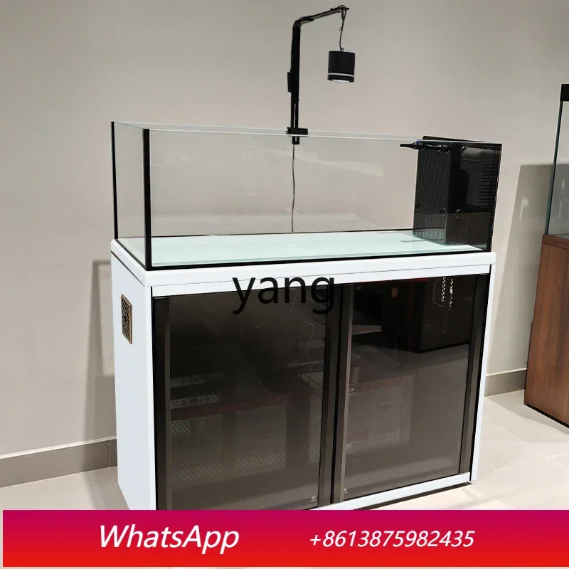 

VC living room household ecological landscaping grass tank floor-to-ceiling gold ultra-white glass aquarium