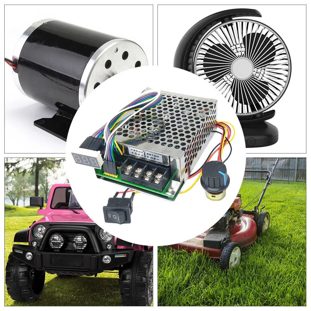 

PWM DC Motor Speed Controller Digital LED Display Brushed Motor Controller DC 10 -55V 0 -100% Input MAX 60A DC Brush Motor Tool