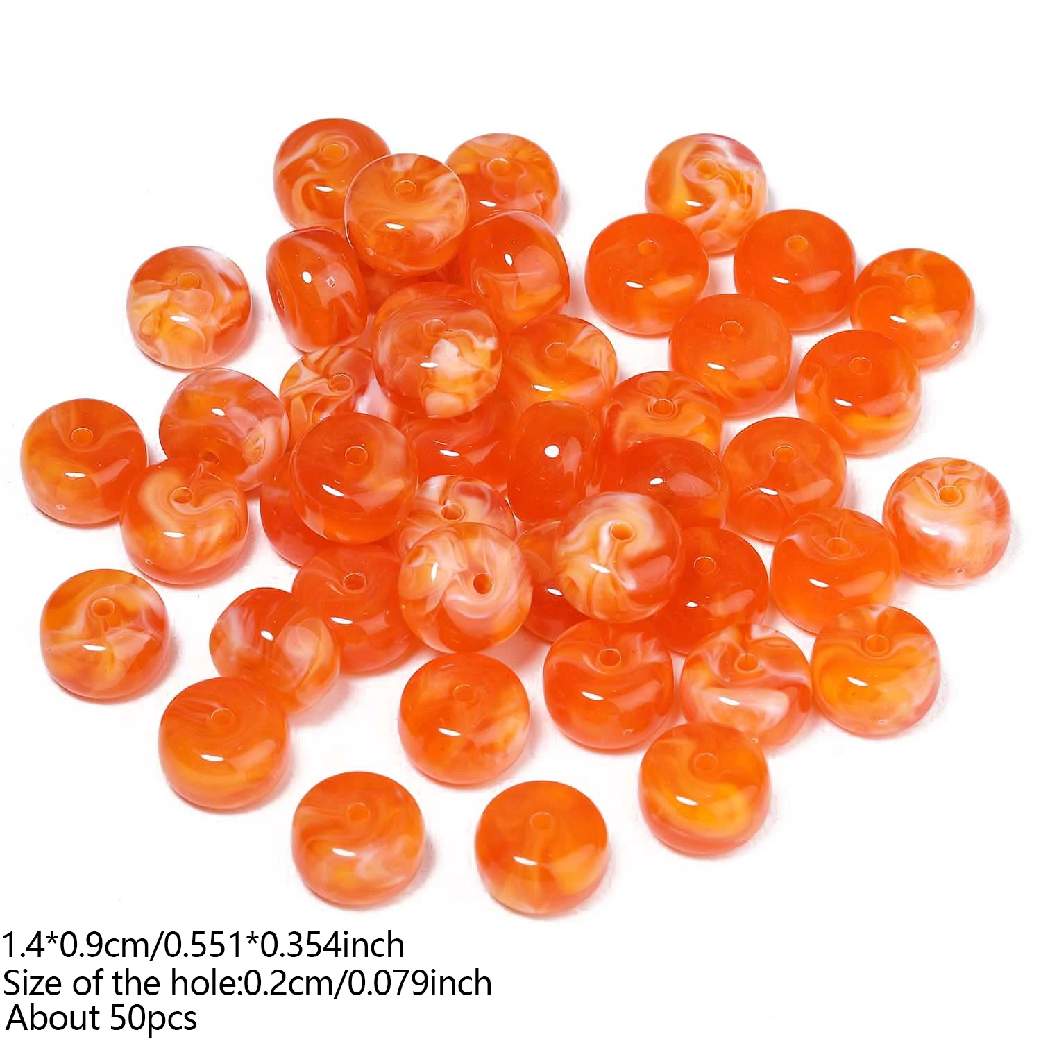 Farbige Acryl-Flachperlen 9x14mm Lose Spacer-Rondelle-Perlen für DIY-Ohrringe, Armbänder, Halsketten und Schmuckherstellung Zubehör – Detail 21
