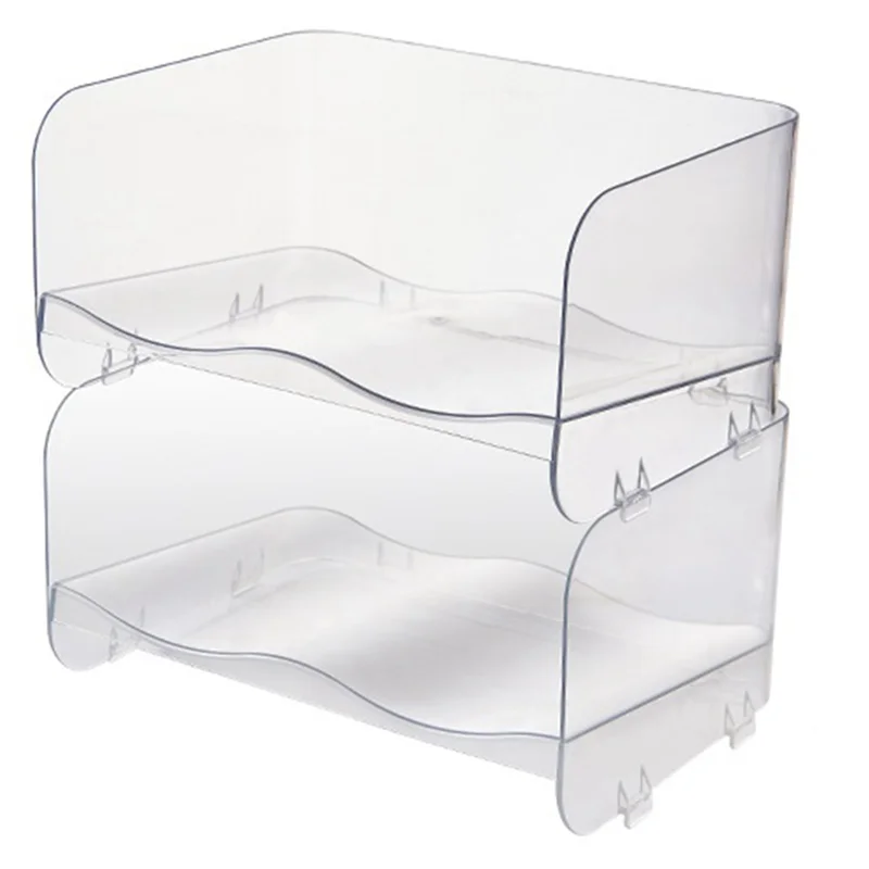 Cup Storage Rack Desktop Multi-Layer Transparent Dust-Proof Household Stackable Organizer Storage Rack A