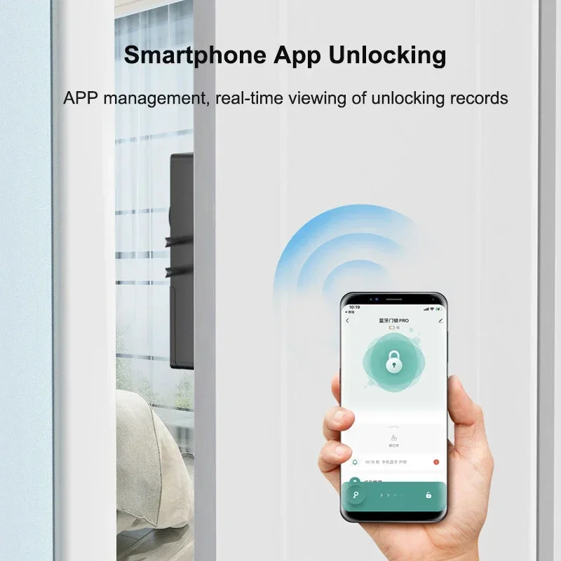 TTLOCK Punch-free Smart Invisible Lock Keyless IC Card Lock Supports Bluetooth Remote Control No-drill Hole Wooden Door Mortise
