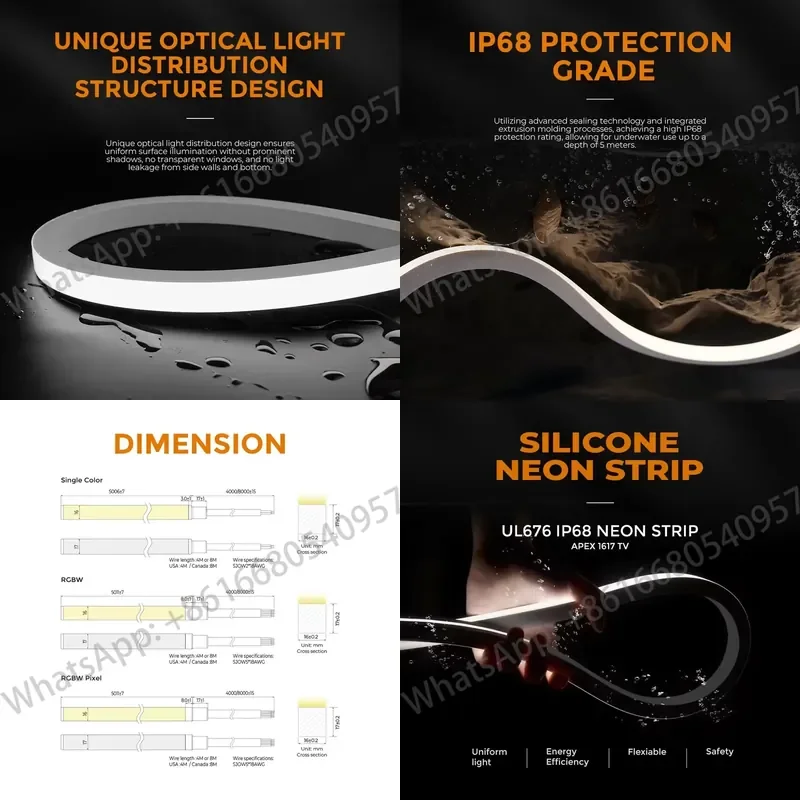 SHUNQI Architectural Underwater LED Neon Flex IP68 Waterproof Strip Light for Landscape Pond and Spa Lighting
